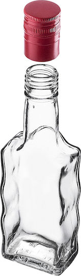 Glass 200ml Liqueur Bottle Long Red Cap 10 Pcs
