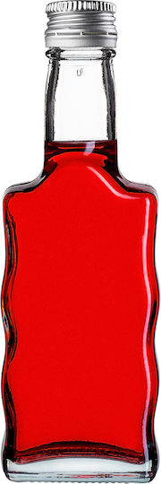 Glass Bottle Liqueur 200ml Silver Cap 5 Pcs