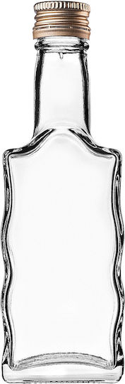 Glass Liqueur Bottle 200ml Golden Cap 10 Pcs