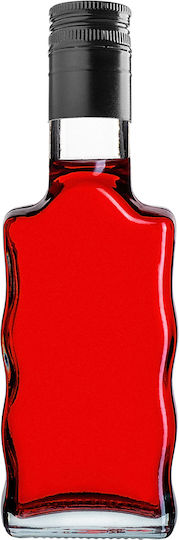 Glass Bottle Liqueur 200ml Long Black Cap 5 Pcs