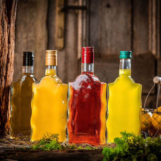 Glass Bottle Liqueur 500ml White Cap 5 Pcs
