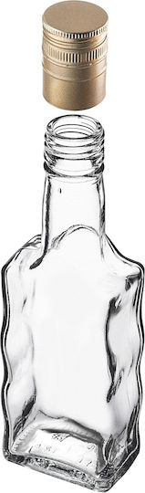Glass Bottle Liqueur 200ml Long Golden Cap 10 Pcs