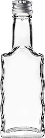 Glass 200ml Liqueur Bottle Silver Cap 1 Pc
