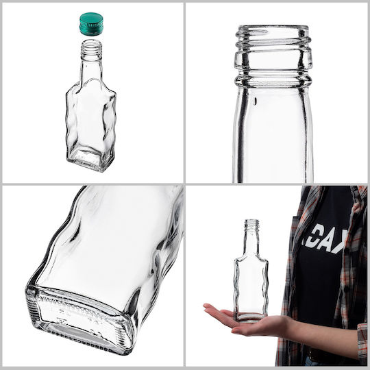 Kadax Glasflasche Likör 200ml Grüne Kappe 10 Stück