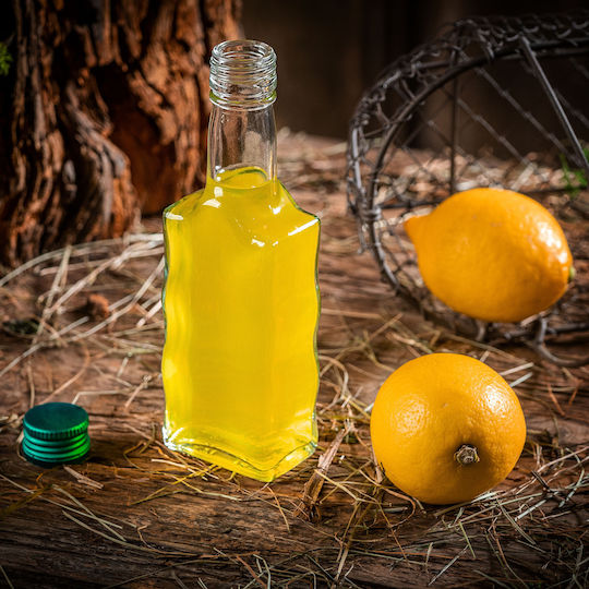 Glass 200ml Liqueur Bottle Green Cap 1 Pc
