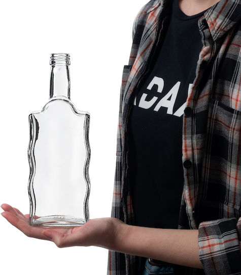 Glass 500ml Liqueur Bottle Silver Cap 1 Pc
