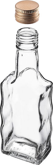 Kadax Glas Likörflasche 200ml Goldene Kappe 1 Stück