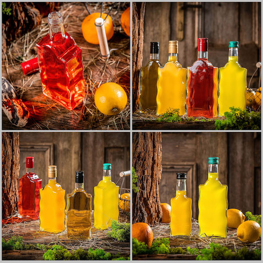 Glass 500ml Liqueur Bottle Silver Cap 1 Pc