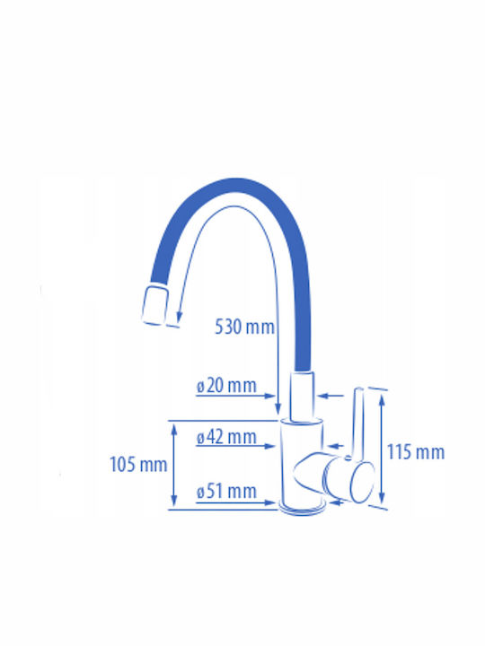 Estiva Onda Kitchen Faucet Counter with Pull-Out Spray White