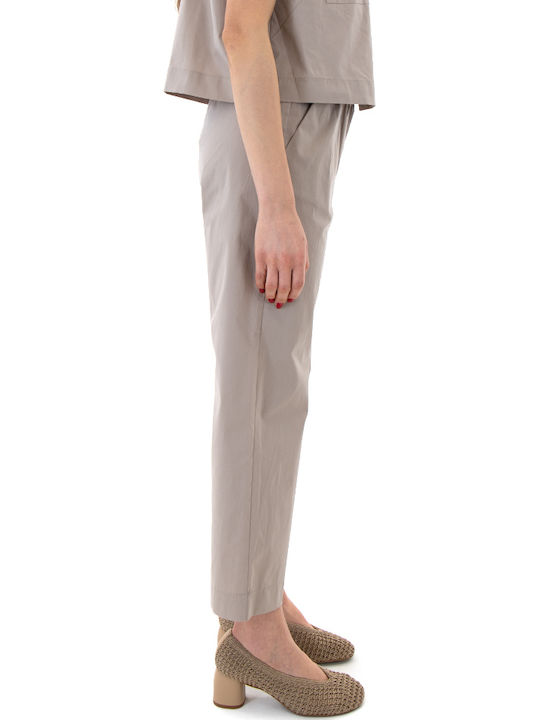 Damen Stoffhose mit Gummiband Beige