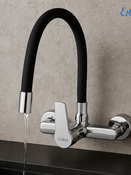 Estiva Aksa Kitchen Faucet Wall Flexible Black
