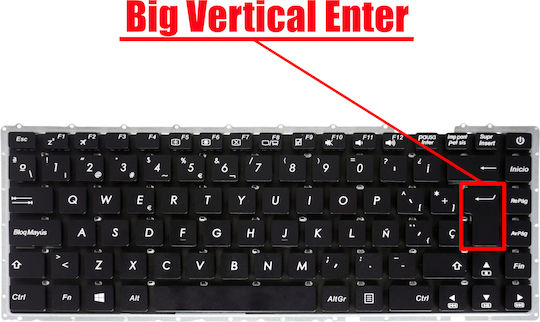 Teclado Español Para Portátil Spanish Laptop Keyboard Asus Vivobook 14 X442 X442ua X442uf X442un X442u A480u Mp-13k86la-5289 0knb0-410pla00 90nb0fj3-r31us1 Es No Frame Black Κωδ.41347esnofr