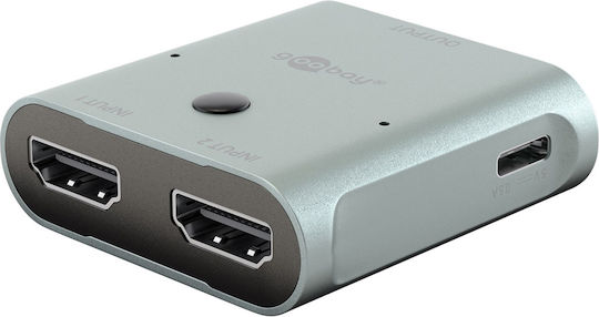 Goobay HDMI Switch 77791 2 In 1 8K/60Hz Gray DM130644