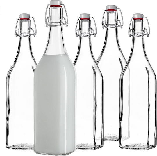Kadax Kadax Glas Wasser Flasche Mit Clip Transparent 1000ml