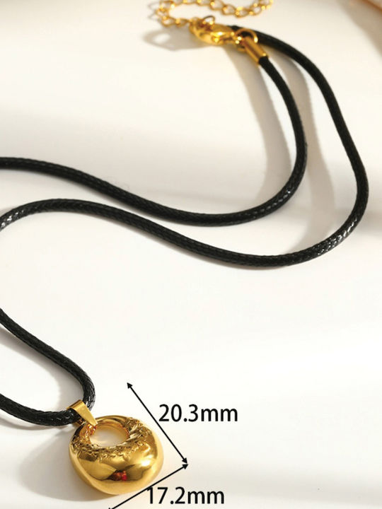 Sharks Bay Clothing Geometric Necklace From Gold Plated Steel Black