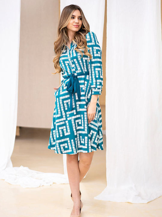 Esmeralda Rochie Mini De Seară Din Satin Turcoaz