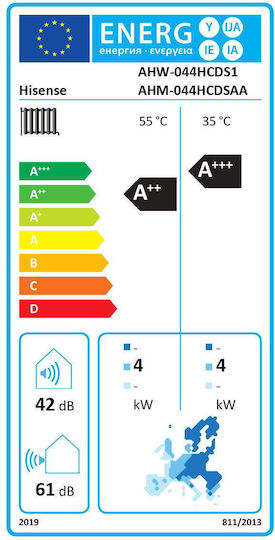 Hisense Hi-therma Топлинна Помпа 4.4kW Еднофазна 55°C Сплит