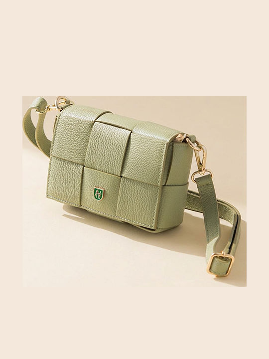 Damen-Flap-Tasche aus Leder Schwarz