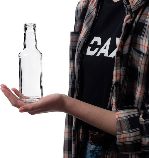 Glas Wein-/Getränkeflaschen 200ml Lange Schwarze Kappe 10 Stück