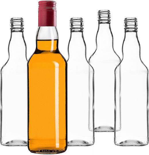 Glass Bottle 500ml Long Red Cap 1 Pc