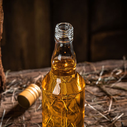 Glass Bottle 500ml Silver Cap 10 Pcs