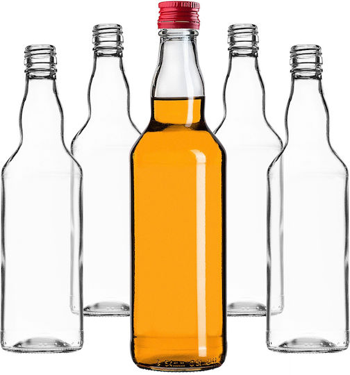 Glass Bottle 500ml Red Cap 1 Pc