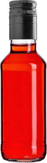Glass Bottle 200ml Long Black Cap 1 Pc