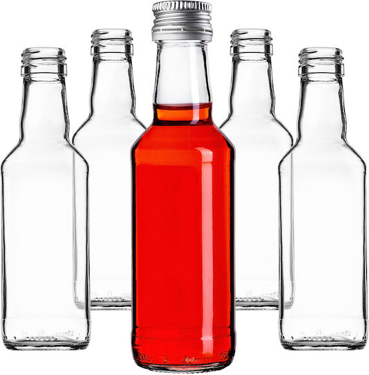 Glassflasche 200ml Silberne Kappe 1 Stück