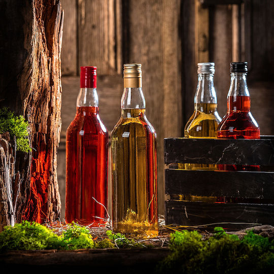 Glass Bottle 700ml Long Red Cap 1 Pc