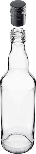 Kadax Glasflasche 500ml Lange Schwarze Kappe 10 Stück