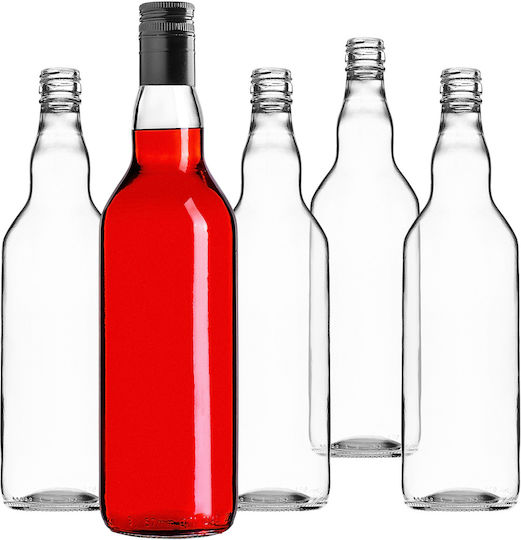 Sticlă 700ml Cu Capac Negru Lung 10 Bucăți