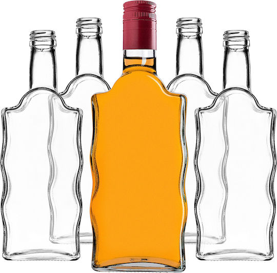 Glass 500ml Liqueur Bottle Long Red Cap 1 Pc