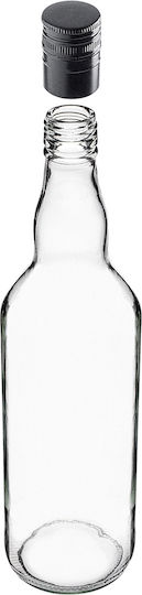 Glass Bottle 700ml Long Black Cap 5 Pcs