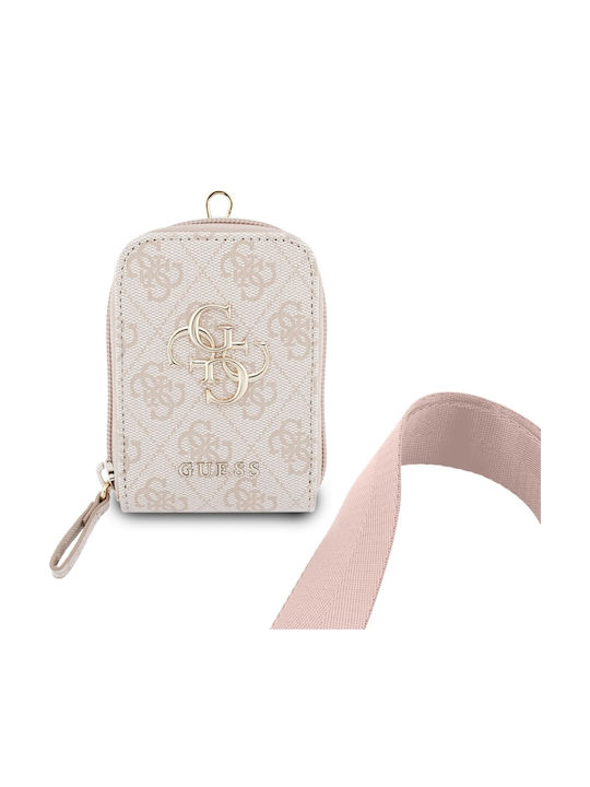 Guess Neck Cord Wallet Fabric Pink