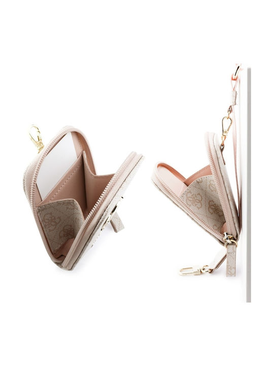 Guess Neck Cord Wallet Fabric Pink
