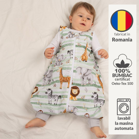 Kidizi Sac De Dormit De Vară Cu Picioare 0.5 Tog Safari Verde
