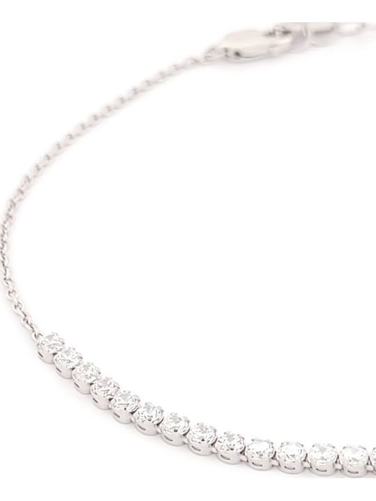 Women's Riviera Bracelet in 14K White Gold with Zircon 21cm