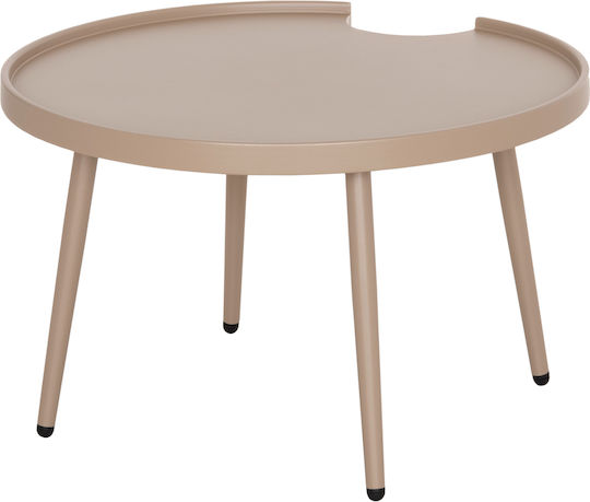Sitting Room Table for Small Outdoor Spaces Aluminum Teroc Cappuccino 70x70x44cm
