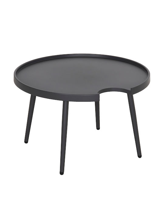 Garten- und Terrassentisch für kleine Außenräume Aluminium Teroc Grau 70x70x44cm