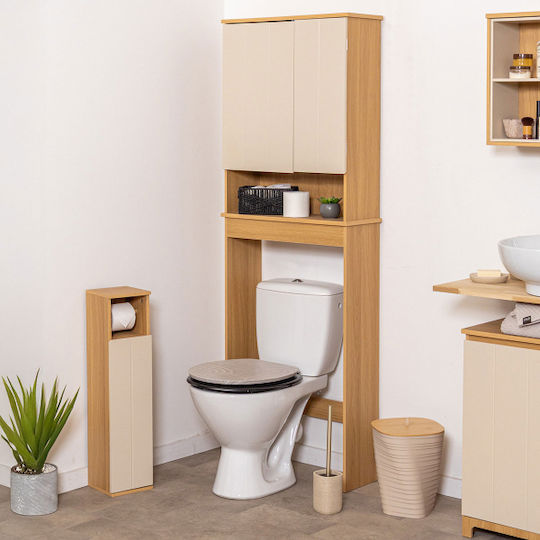 Eurocasa Bathroom Laundry Cabinet 62x23x179cm Matt Lacquer Brown
