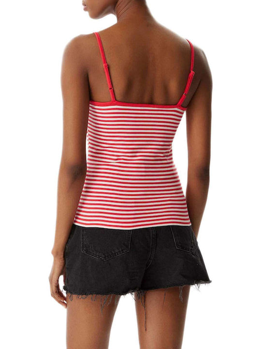 Tommy Hilfiger Bluză Damă cu Bretele cu Dungi Roșie