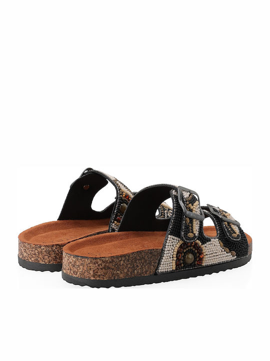Damen Flache Sandalen Schwarz