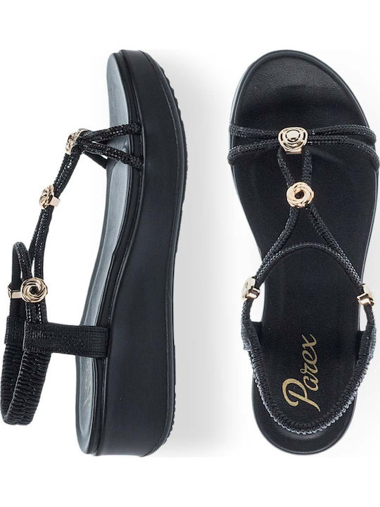 Flache Damen Sandalen Schwarz