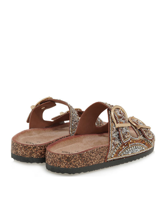 Women's Flat Sandals Tabac Brown