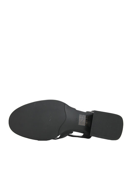 Nara Leather Women's Flat Sandals Black