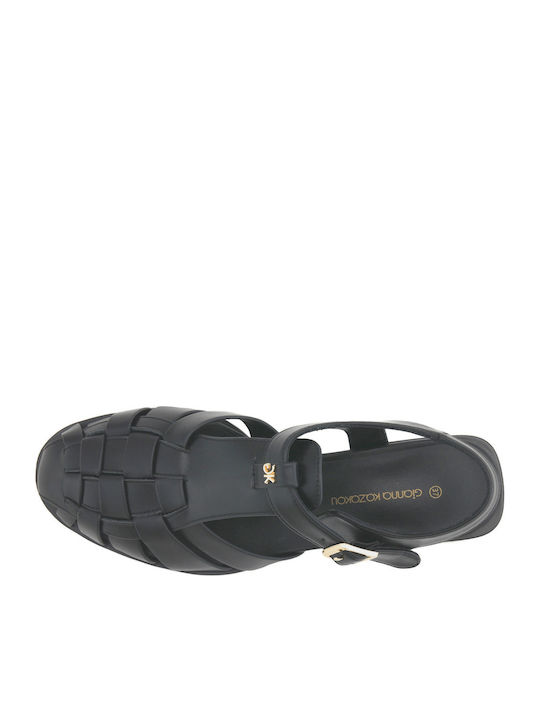 Nara Leather Women's Flat Sandals Black