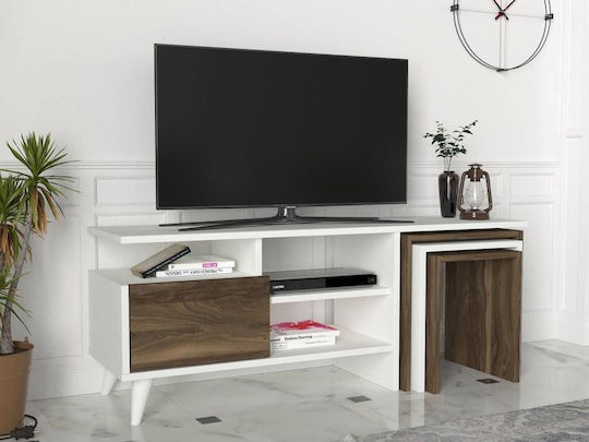 Stewehome Σύνθετο Τηλεόρασης – Λευκό / Καρυδί Stewehome Σύνθετο Τηλεόρασης – Λευκό / Καρυδί