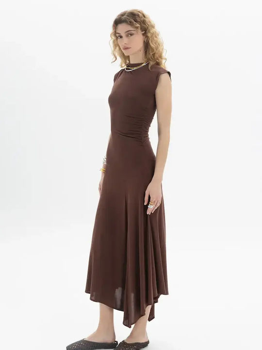 Summer Midi Dress Brown
