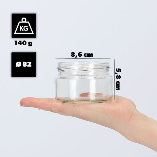 Kadax Borcan Din Sticlă Cu Capac 250ml (10 Buc)