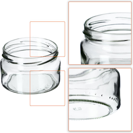 Kadax Borcan Din Sticlă Cu Capac 250ml (10 Buc)